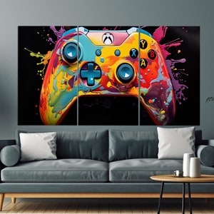 Gaming Wall Art, Gamepad Canvas Print, Gamepad Poster, Gamer Room Decor, Gamer Gift, Teen Room Decor, Gaming Club Decor