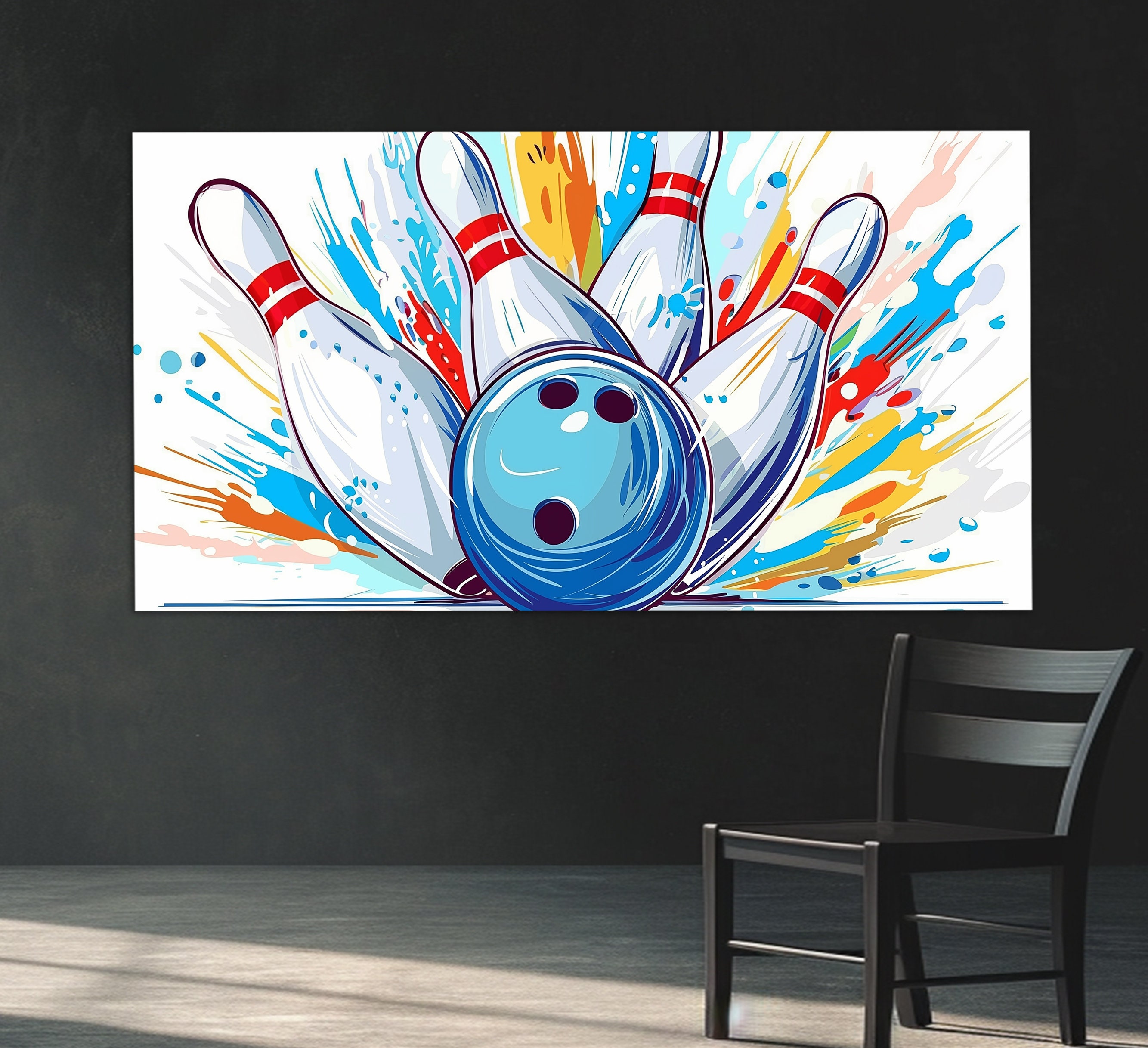 Buy Abstract Bowling Canvas Print, Bowling Wall Art, Bowling Pop