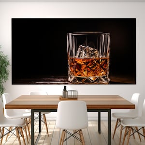 Glass of Whiskey Canvas Print, Whiskey Wall Art, Whiskey Lover Gift, Pub Wall Decor, Kitchen Wall Decor, Man Cave Wall Decor, Whiskey Art