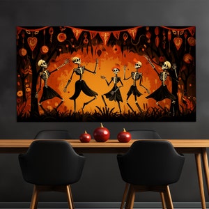 Day of the Dead Canvas Print, Abstract Day of the Dead Wall Art, Mexican Wall Decor, Day of the Dead Painting, Day of the Dead Gift