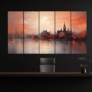 Mystical Ottawa Canvas Print in a Vintage Oil Painting Style, Canadian Gift, Abstract Ottawa Wall Art, Ottawa Painting, Canada Canvas Art