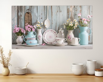 Arte de pared de cocina, decoración rústica de pared de cocina, impresión en lienzo de juego de cocina, decoración rústica de pared, decoración de pared de granja, arte de lienzo de cocina