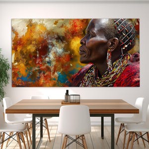 Kikuyu and Luo Ethnic People in Kenya Canvas Print, Kenya Canvas Art, Kenya Painting, Kenya Wall Art, Kenyan Gift