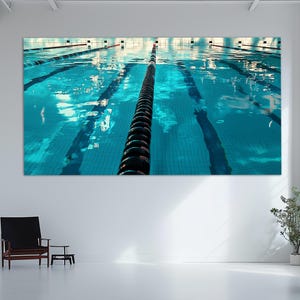 Swimming Wall Art, Swimming Pool Canvas Print, Swimmer Gift, Abstract Swimming Pool Poster, Water Sports Wall Art, Ready to Hang