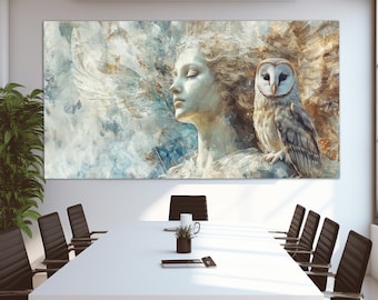 Minerva - the Goddess of Wisdom, War, Art, Schools, Justice and Commerce, God of Wisdom Canvas Print, Ancient Greek Mythology Wall Art