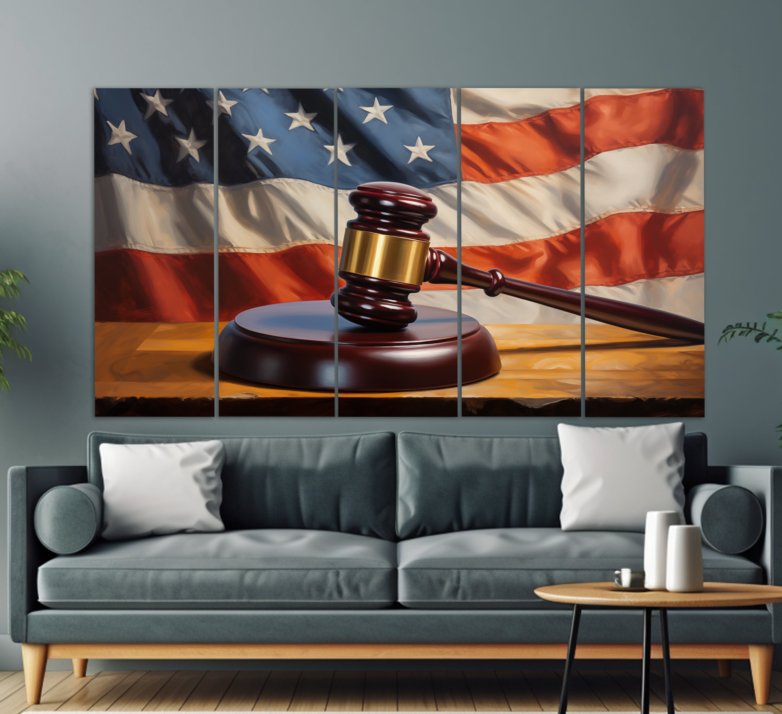 Law Wall Art, Judge Hammer Canvas Print, Lawyer Gift, Justice Painting ...