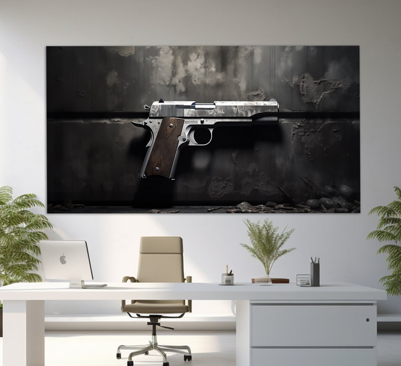 Weapon Wall Art, Colt M1911 Canvas Print, Weapon Wall Art, Colt Gun ...