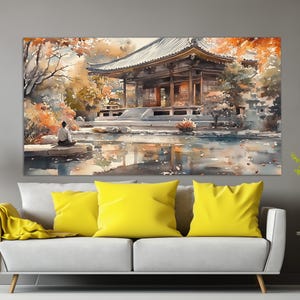 Orientalische Blumen Zen Wandtapete