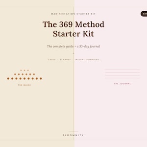 369 Method Starter Kit | Complete Manifestation Bundle | Guide + Journal PDF Set for Beginners