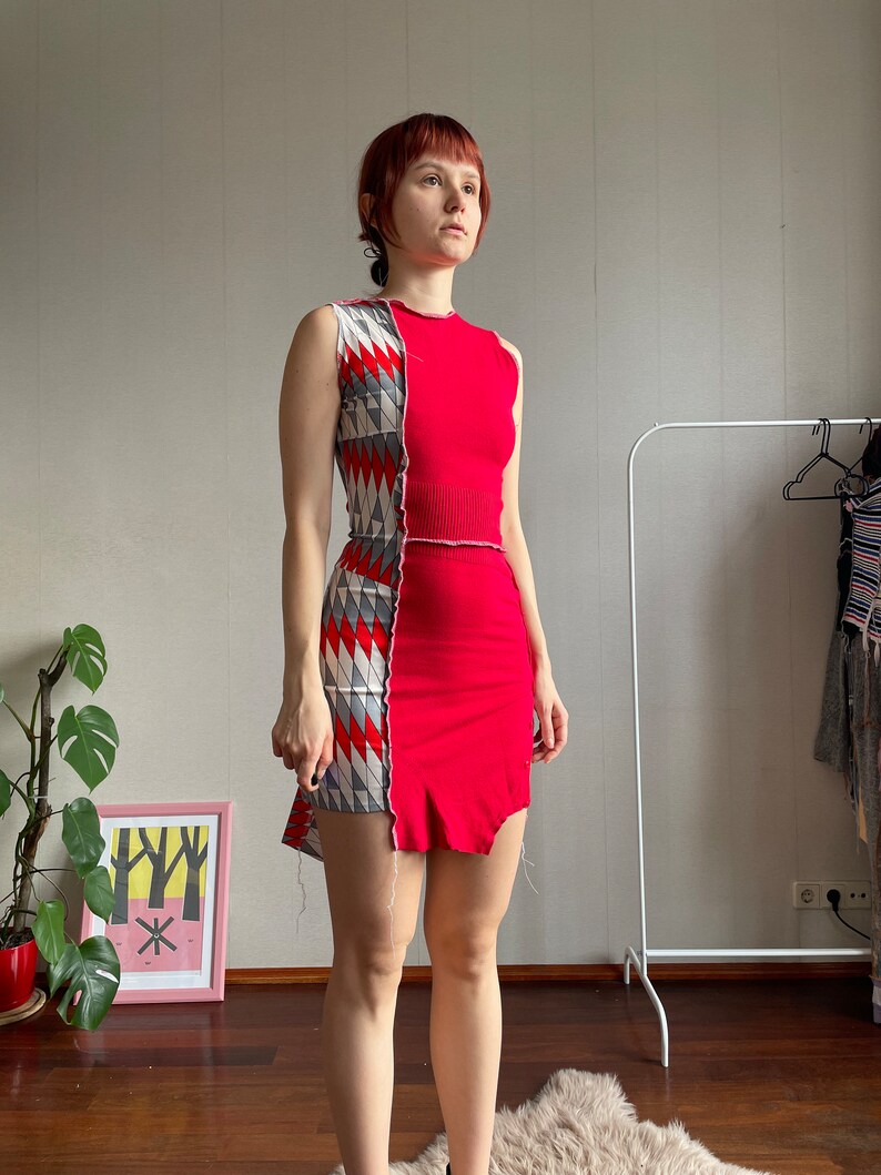 Patchwork Upcycled Asymmetrical Dress - Etsy