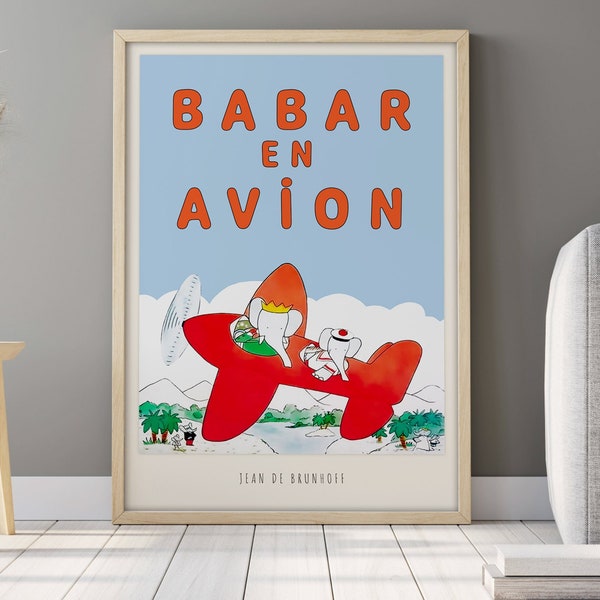 Babar the Elephant - Nursery Decor - Kids Gift - Cute Poster - Canvas Print - ( CHL001 )