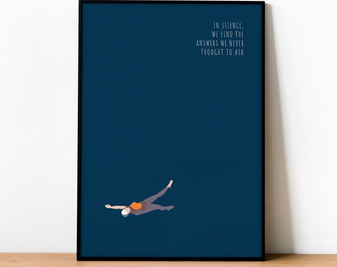 Swimming Art - Swimming Pool Print - Sports Lovers - Tiny Figures Print - Minimal Wall Art - Pop Art Poster - Canvas Print - ( SPR006 )