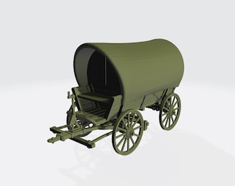 Ersatzfeldwagen 43 [GE] – WWII Horse-Drawn Wagon – 3D Printed Model Kit