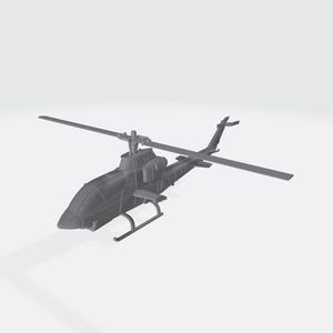 AH-1 Cobra American Attack Helicopter Cold War – 3D Printed Model Kit – Unpainted Miniature for Wargaming, Dioramas & Collectors