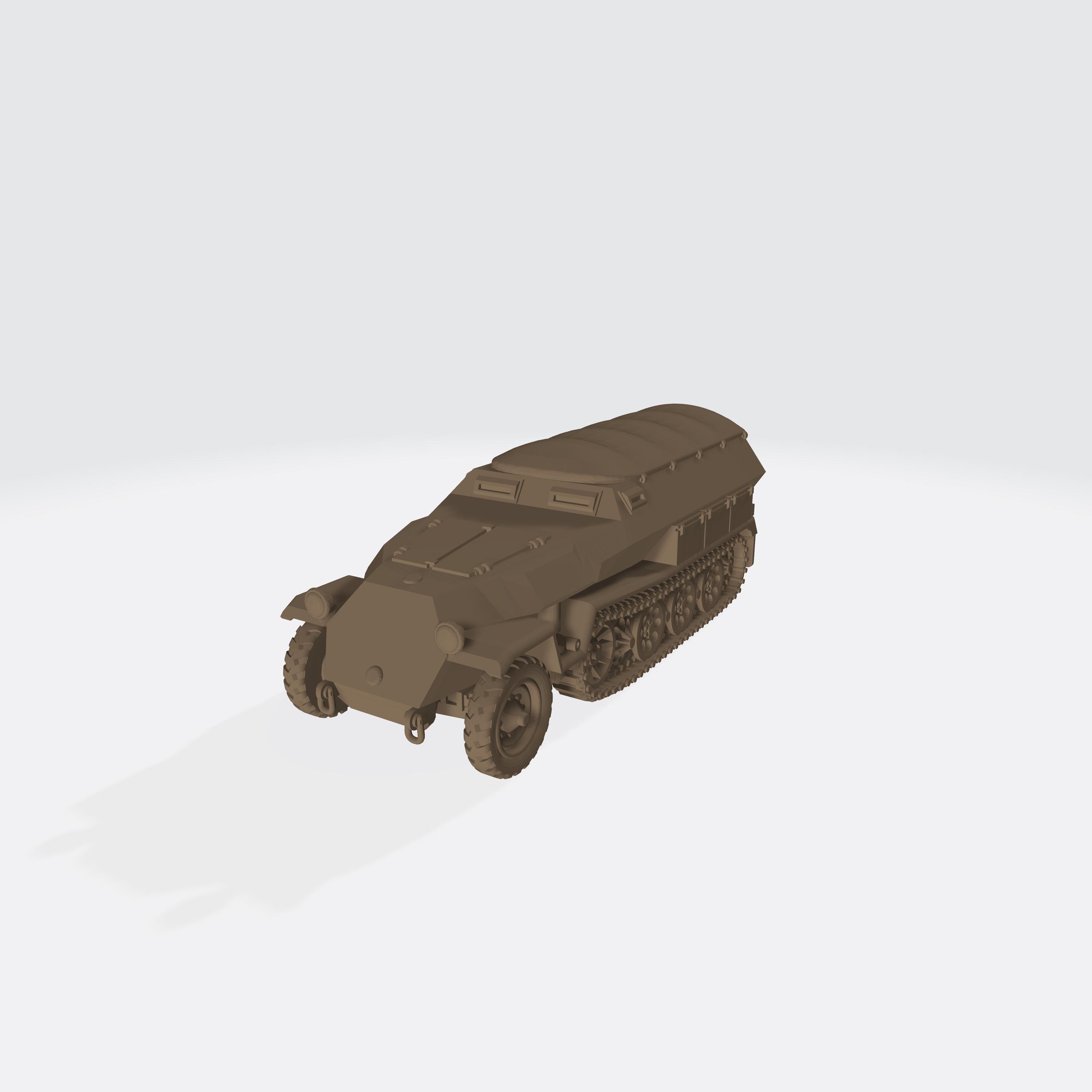 Hanomag SdKfz 251/1 – Modèle Militaire WW2 1/72 – Résine Imprimée 3D – Gris – France