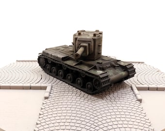 Modelo de tanque KV-2: escala 1/35, impreso en 3D y pintado