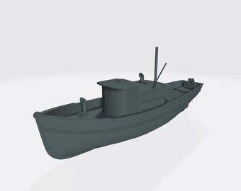 Fishing Boat 16m – Classic Wooden Trawler – 3D Printed Model Kit