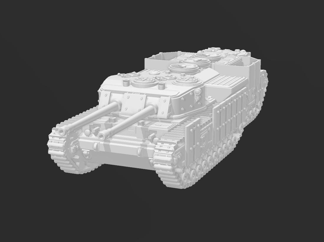 A43 “colossus” Heavy Tank Hunter [UK] – Sci-fi – 3D Printed Model Kit ...