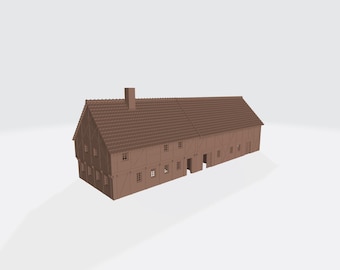 German Farmhouse [GE] – Half-Timbered Rural Building – 3D Printed Scenery