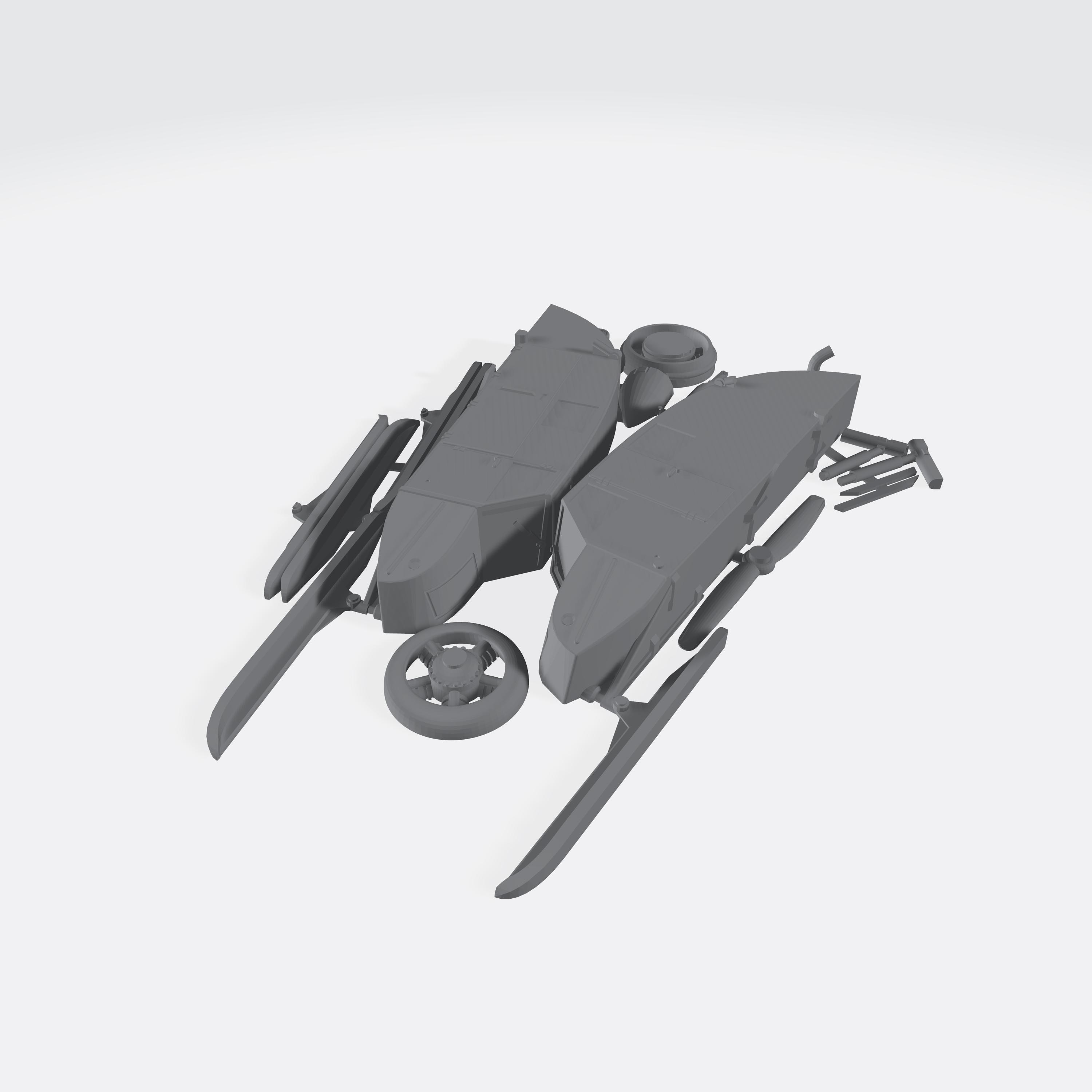 Henschel Aerosan – WWII German Snow Transport Vehicle – 3D Printed Model Kit – Unpainted Miniature for Wargaming, Dioramas & Collectors