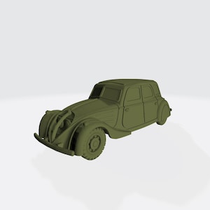 Peugeot 402 – Streamlined French Saloon – 3D Printed Model Kit – Unpainted Miniature for Wargaming, Dioramas & Collectors