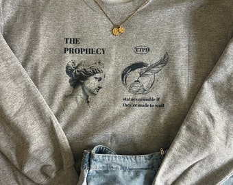 Suéter Prophecy /Gris cuello redondo/ Poetas torturados / Camiseta TTPD Taylor Merch /cuello redondo /sudadera con capucha