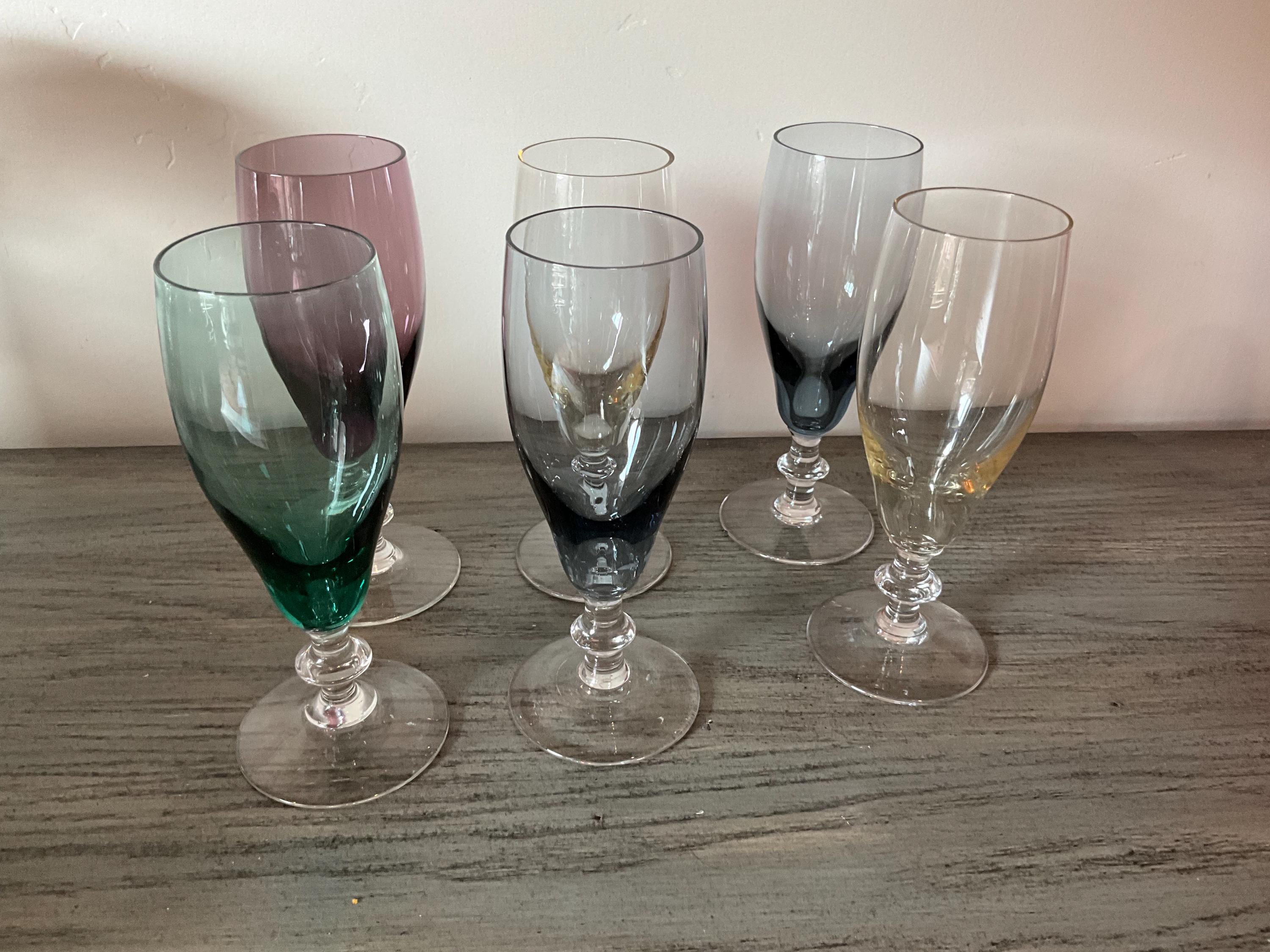 Vintage Cordial Glasses Multi Colored Set of Six - Etsy