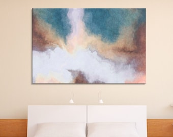 Cloudy Abstraction, Ethereal Cloudscape Art, Dreamy Cloud Formation, Celestial Cloudscape Canvas, Heavenly Abstract Sky.