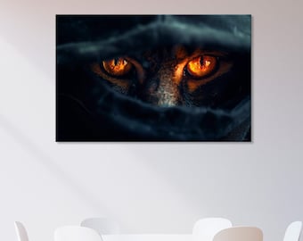 Mesmerizing Cat Eyes Canvas Print: Feline Wall Art Decor
