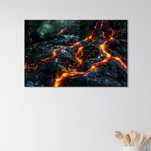 Flowing Lava Wall Art Print, Lava Art, Volcano Decor, Wall Print, Nature Art, Home Decor, Geological Art, Wall Hanging, Natural Beauty