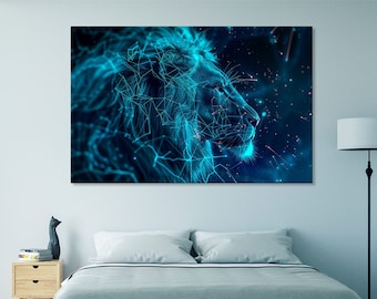 Leo Zodiac Sign Canvas Art: Astrological Lion Wall Decor