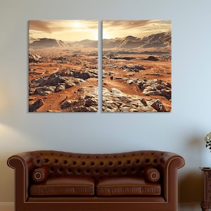 Mars Landscape Canvas Print: Red Planet Space Art
