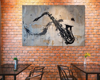 Saxophone Canvas Wall Art: Jazz Music Decor