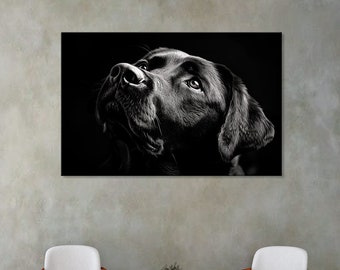 Black Labrador Canvas Print: Elegant Dog Portrait Wall Art