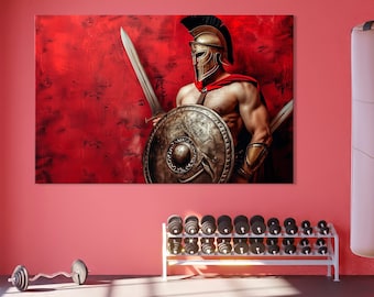 Spartan Warrior Canvas Print: Motivational Athletic Wall Art