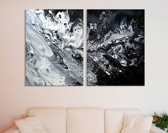 Monochrome Abstract Canvas Print: Modern Minimalist Wall Art