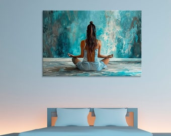 Lotus Pose Canvas Print: Yoga Meditation Wall Art