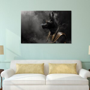 Anubis Canvas Print, Egyptian God Wall Art, Ancient Egyptian Decor, Mythical Canvas, Historical Wall Decor, Anubis Art, Egyptian Wall Art