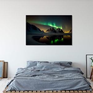 Aurora Splendor Canvas Print, Celestial Lights Wall Art, Northern Lights Elegance Print, Enchanting Aurora Borealis Canvas