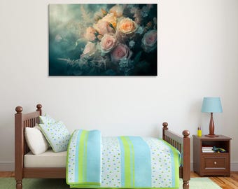 Pink Roses Art Print: Elegant Floral Canvas Wall Decor