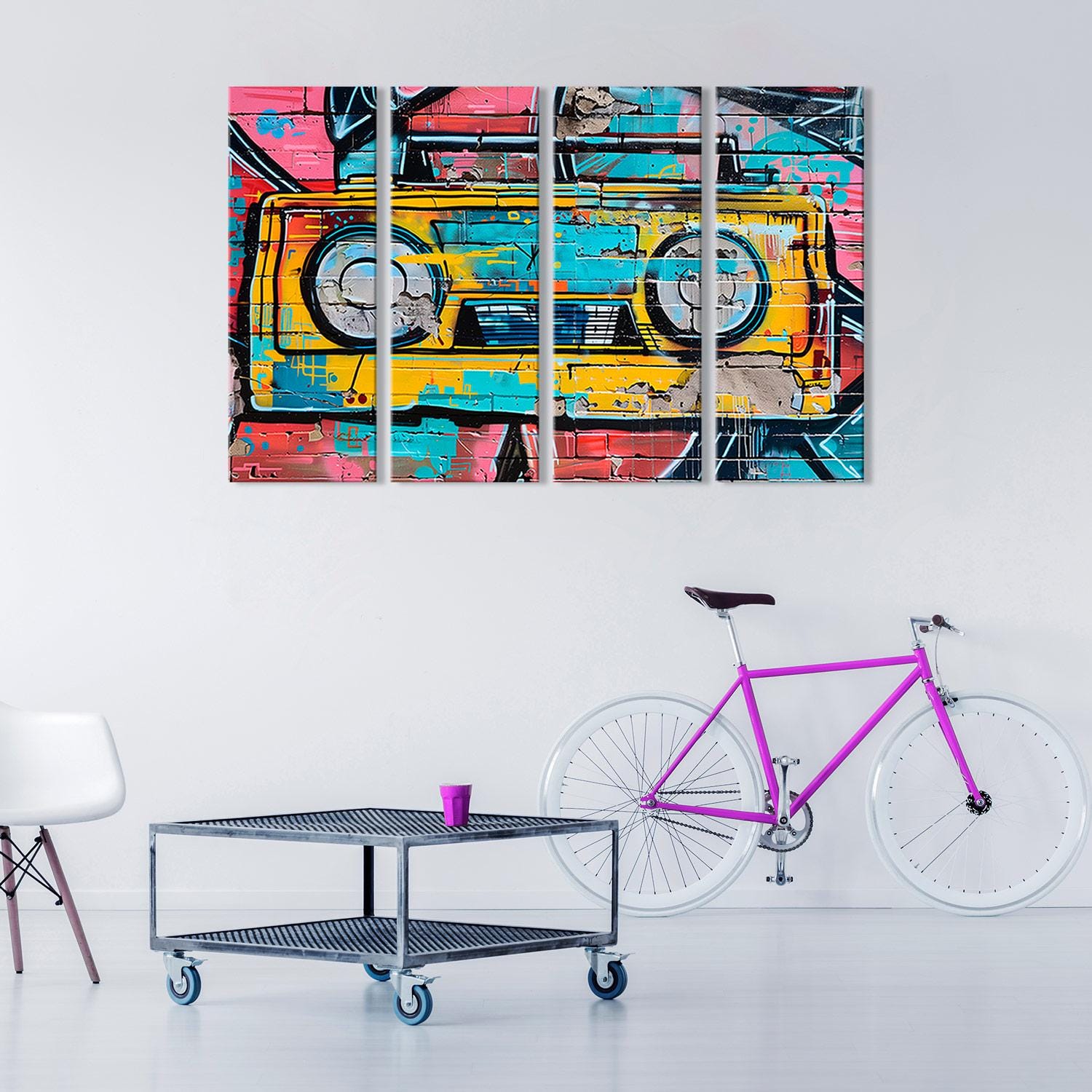 Boombox Graffiti Canvas Print: Retro Urban Music Wall Art - Etsy