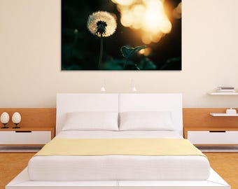 Impresión artística en lienzo de diente de león: decoración minimalista de pared con motivos naturales
