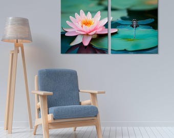 Water Lily Canvas Art Print: Elegant Floral Wall Decor