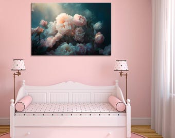 Pink Roses Canvas Art Print: Elegant Floral Wall Decor