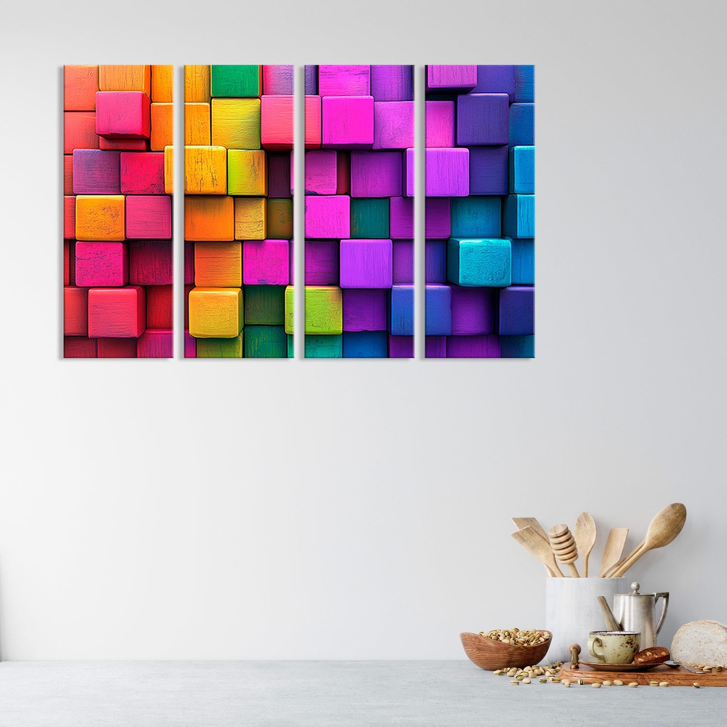3D Colorful Cubes – Vibrant Geometric Abstract Art - Etsy
