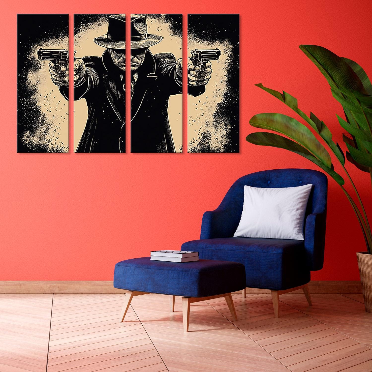 Gangster Style Decor Print, Vintage Noir Wall Art, Classic