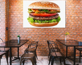 Juicy Burger Wall Art – Tasty Decor for Kitchens and Diners