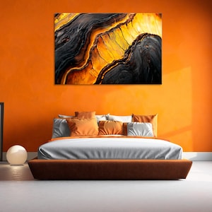 Gold Abstract Canvas Art Print: Luxe Modern Texture, Gallery Wrapped