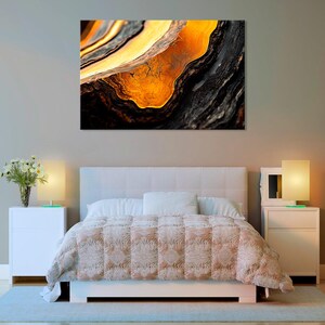 Golden Abstract Art Print: Modern Gold Texture Canvas Wall Decor