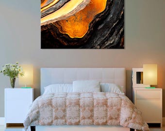 Impresión artística abstracta dorada: lienzo moderno con textura dorada para decoración de pared